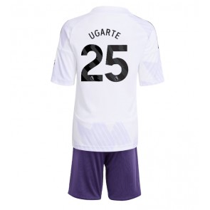 Manchester United Manuel Ugarte #25 Udebanetrøje Børn 2025-26 Kortærmet (+ Korte bukser)